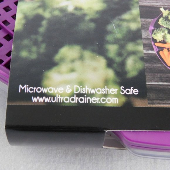 UltraDrainer Strainer Multi-Use Kitchen Tool Marinate Steam Cook Defrost Purple - Picture 6 of 12